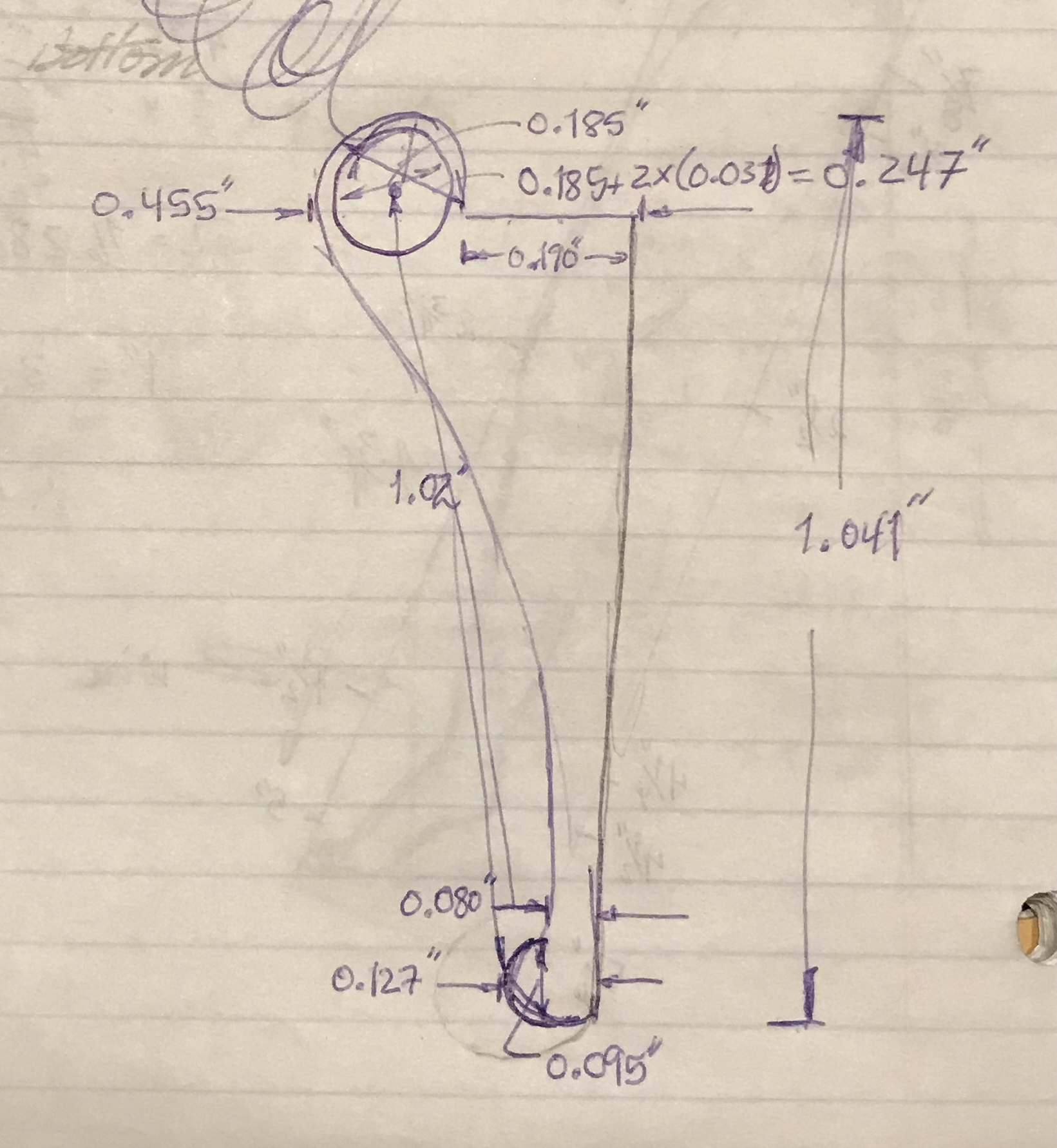 A sketch of the pawl needing replacement